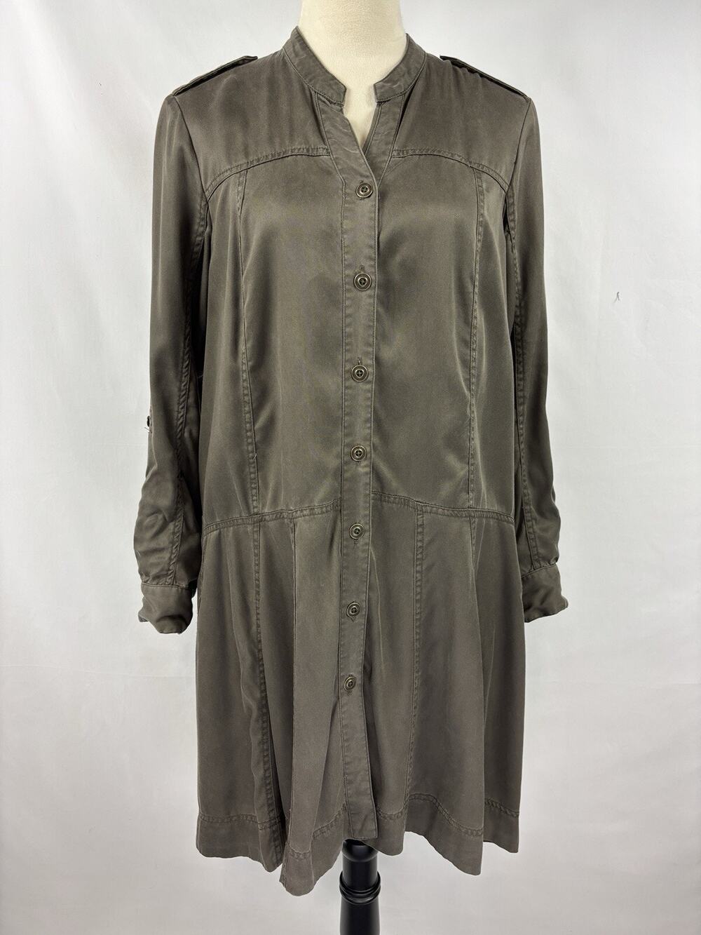 Holding Horses Mariona Anthropologie Shirt Dress Olive Green 4